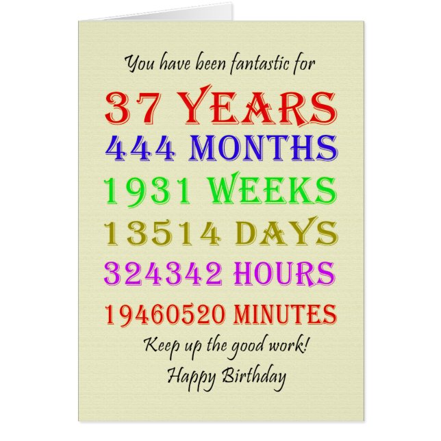 Cartão 37.º aniversário (Frente)