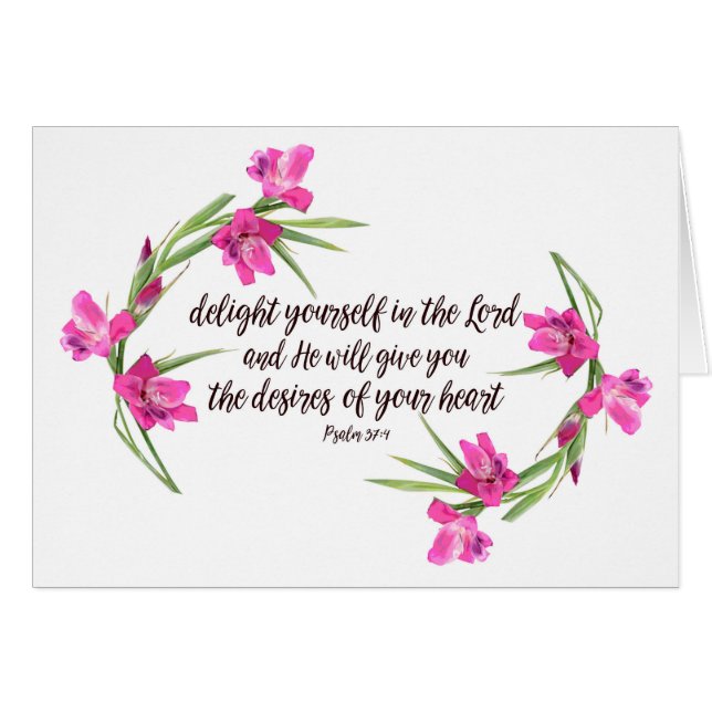 Cartão 37:4 do salmo (Frente Horizontal)