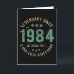 Cartão 37 Anos Idade Do Dia 1984 Lenda Desde O 37º Aniver<br><div class="desc">Design de aniversário Para qualquer um que seja o horóscopo,  diga difícil e entubado,  mas vale totalmente a pena.Vista com orgulho no trabalho,  academia perfeita para combinar com shorts,  leggings ou jeans para uma aparência casual,  mas tendenciosa</div>