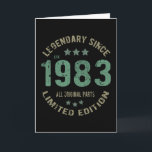 Cartão 38 Anos Idade Do Dia 1983 Lenda Desde O 38º Aniver<br><div class="desc">Design de aniversário Para qualquer um que seja o horóscopo,  diga difícil e entubado,  mas vale totalmente a pena.Vista com orgulho no trabalho,  academia perfeita para combinar com shorts,  leggings ou jeans para uma aparência casual,  mas tendenciosa</div>