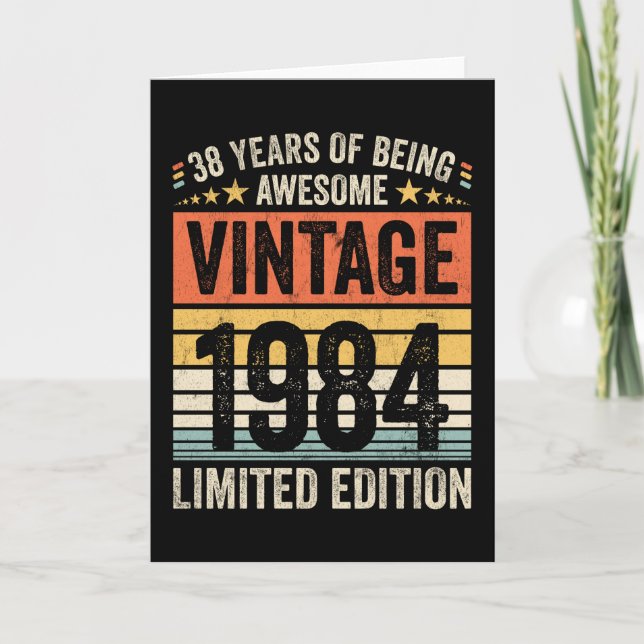 Cartão 38 Years Of Being Awesome Vintage 1984 (Frente)