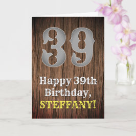 Cartão 39º aniversário: Country Western Inspirou Olhar, N