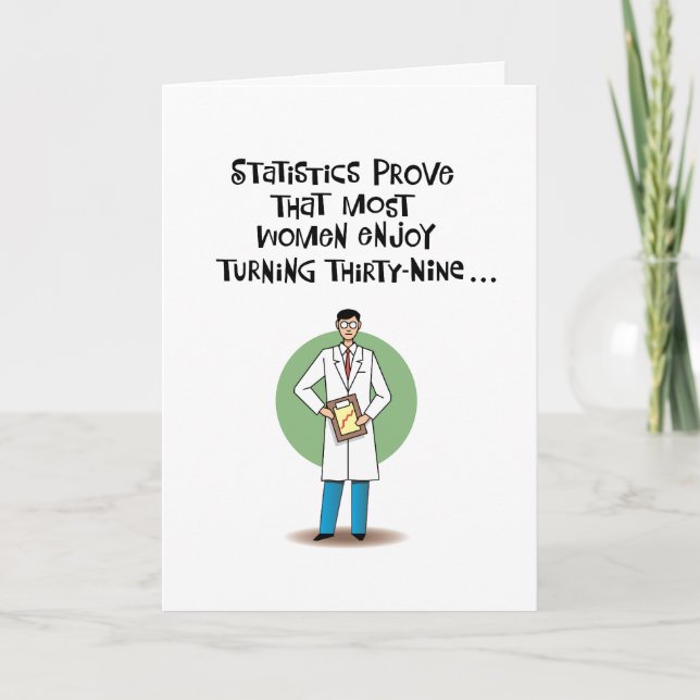 Cartão 39º aniversário, dolorosamente engraçado (Frente)