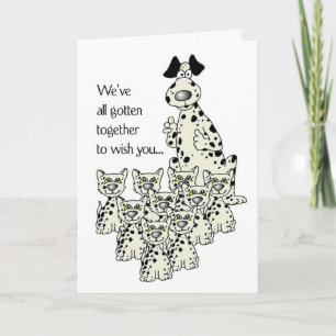 Cartão 3919 Dalmation Dog, and Cats Funny Birthday