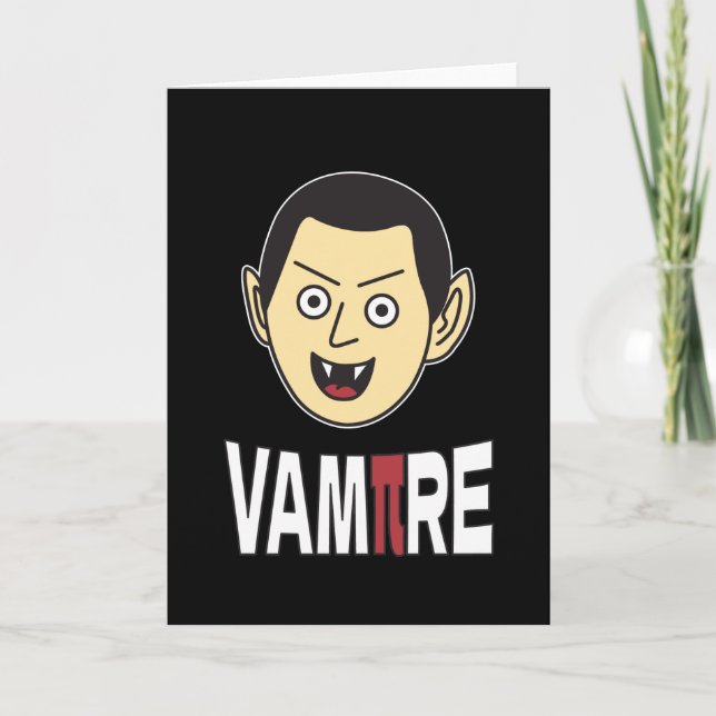 Cartão 3.14 Pi Vampiro Piada Engraçada de Matemática Brin (Frente)