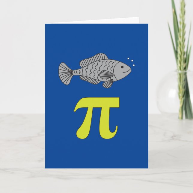 Cartão 3.14 Piada De Matemática Engraçada Pie Pun De Peix (Frente)