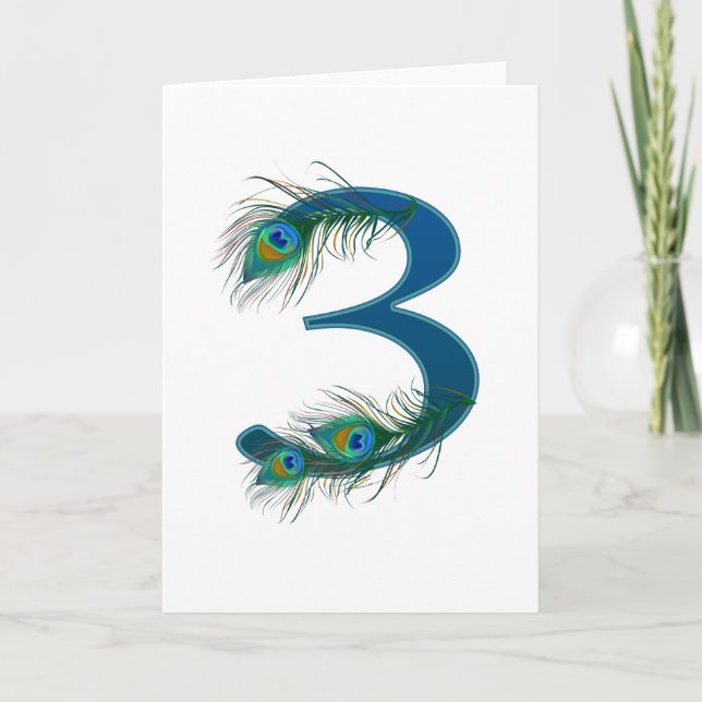 Cartão 3 / 3º / número 3 / 3º aniversário (Frente)