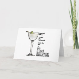 Cartão 3 a 1 (úmido) Martini Cocktail Folheto