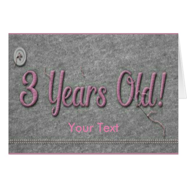 Cartão 3 Anos (Frente Horizontal)