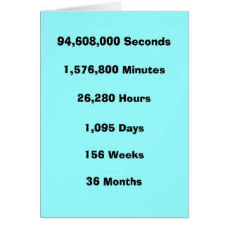 Cartão 3 anos toda a maneira você corta-a