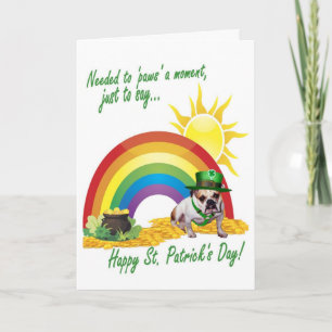 Cartão 3. Awesome Bulldog St. Patrick's Day Card