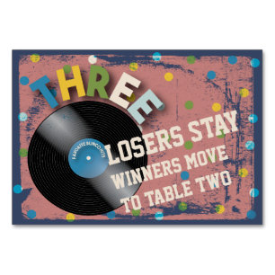 Cartão #3 da mesa do rock and roll de Bunco