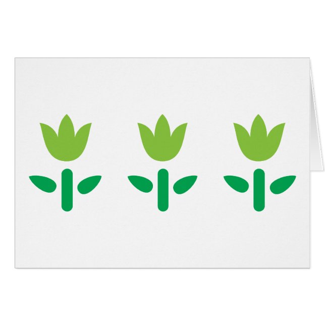Cartão 3 Flores Verdes (Frente Horizontal)