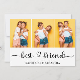 Cartão 3 Fotografias Personalizadas Colagem Melhores Amig
