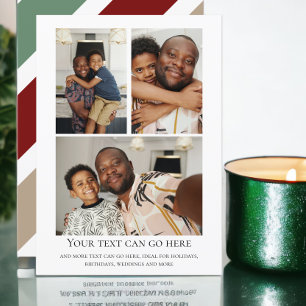 Cartão 3 modelo de foto e fundo simples