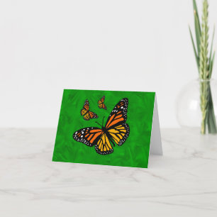 Cartão 3 Monarch Butterfly Greeting Note and BIG Card