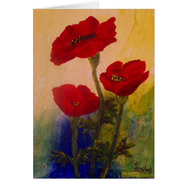 Cartão 3 papoilas (Frente)