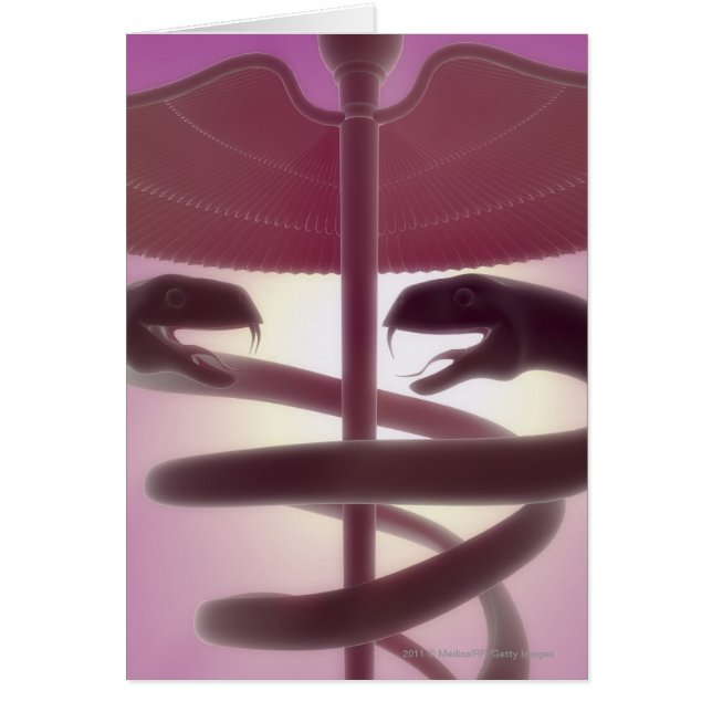 Cartão 3d caducee medicinal (Frente)