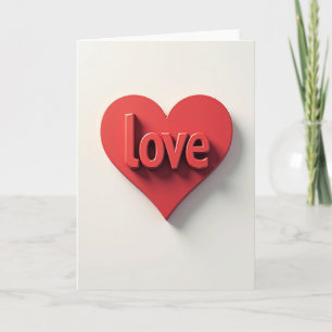 Cartão 3D Coração de Amor