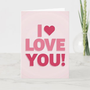 Cartão 3D Pink I Love You