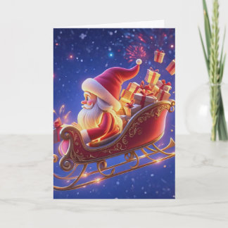 Cartão 3D Santa Claus Christmas Greeting Card – Festive H