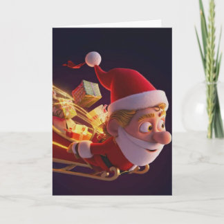 Cartão 3D Santa Claus Christmas Greeting Card – Festive H