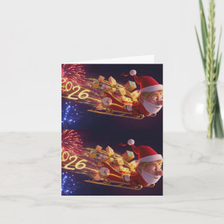 Cartão 3D Santa Claus Christmas Greeting Card – Festive H