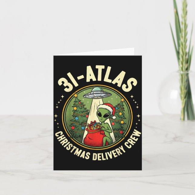 Cartão 3i_atlas Christmas Delivery Crew Alien Santa Space (Frente)