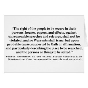 Cartão 4ª Alteração da Constituição dos Estados Unidos