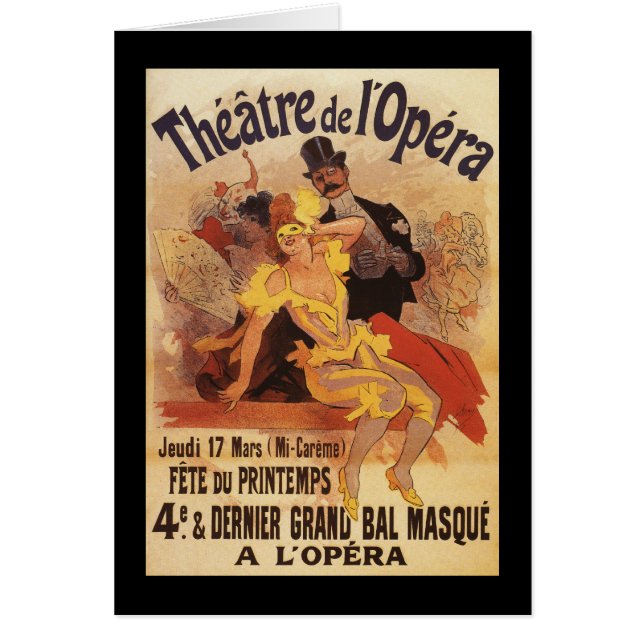Cartão 4ª Bola mascarada no Teatro de l'Opera (Frente)