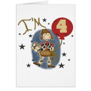 Cartão 4ª Camisetas de aniversário e presentes