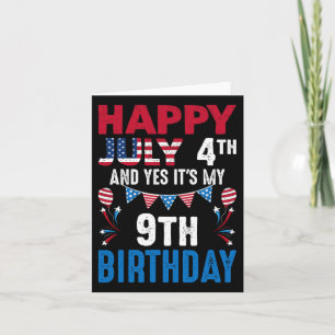 Cartão 4º e Sim É o meu 9º aniversário Patrioti Americana