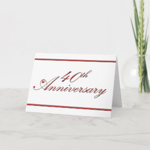 Cartão 40º Aniversário (aniversário de casamento)