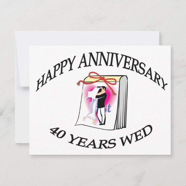 Cartão 40º Aniversário de Casamento (Frente)