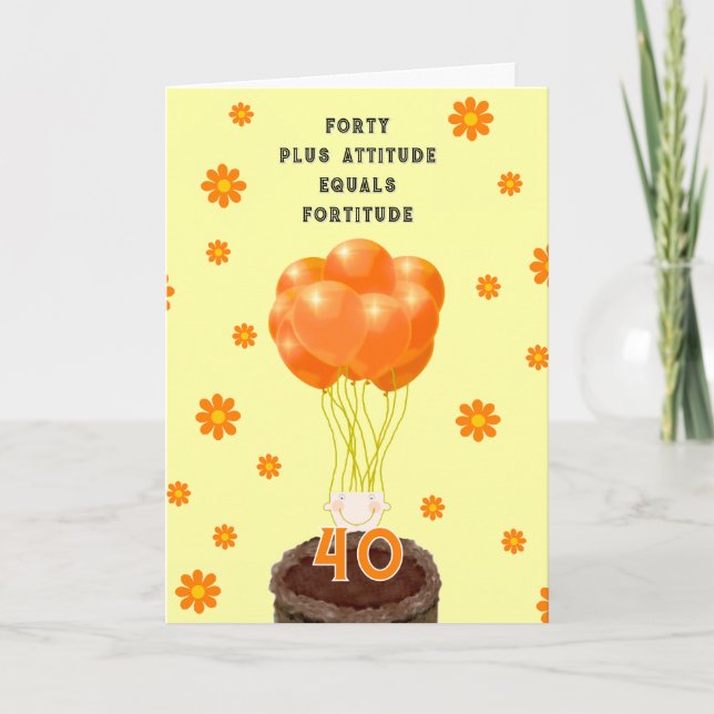 Cartão 40º aniversário feliz (Frente)