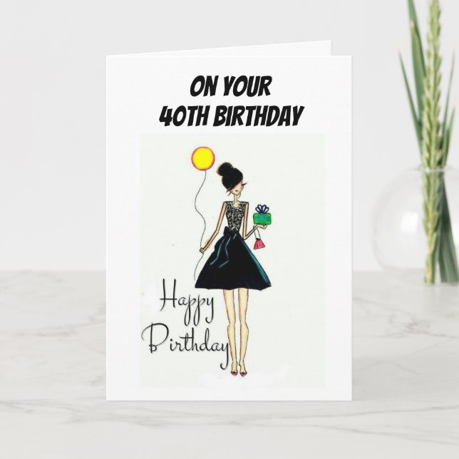 CARTÃO ***40º*** DESEJA LINDOS ANIVERSÁRIOS (Frente)