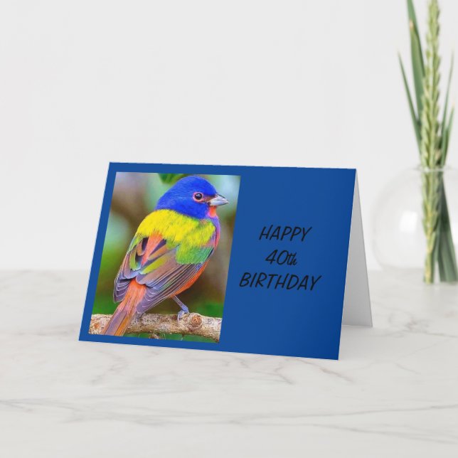 CARTÃO *40º* DESEJOS DE ANIVERSÁRIO DA FOTO DA NORUEGA (Frente)