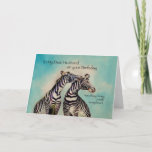 Cartão 4089 zebras do aniversário do marido<br><div class="desc">Este é um cartão bonito com zebras,  essa mostra seu marido quanto você o aprecia e ama. Inteiramente customizável</div>