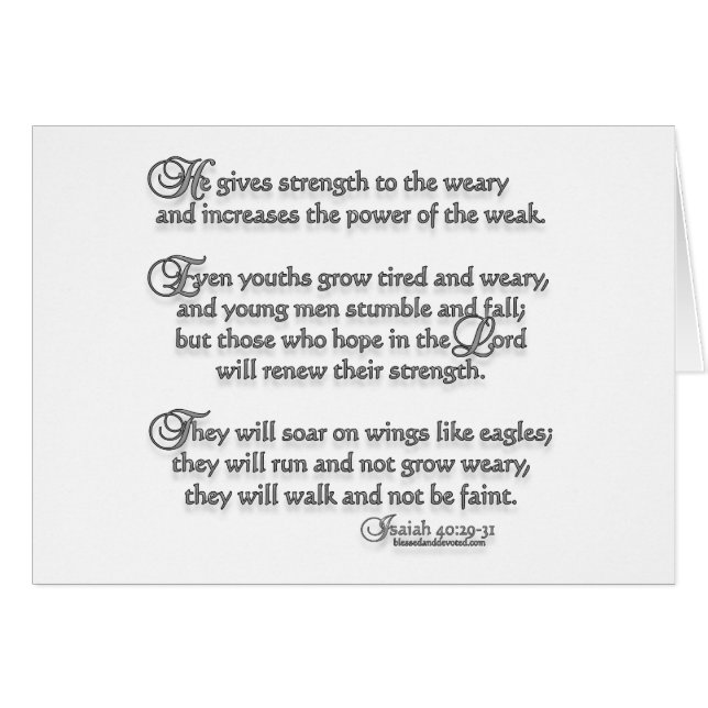 Cartão 40:29 de Isaiah - 31 (Frente Horizontal)