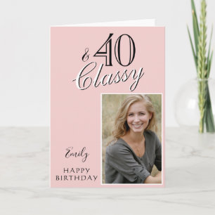 Cartão 40 e Classy Blush aniversário de 40 anos