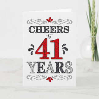 Cartão 41ruas Aniversário Cheers in Red White Black Stand