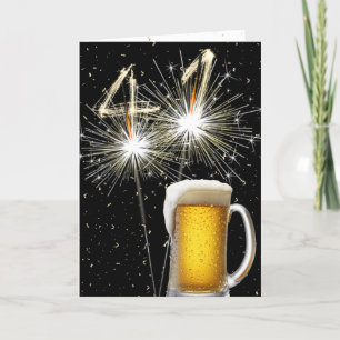 Cartão 41ruas De Ondas De Aniversário Com Cerveja-Mug