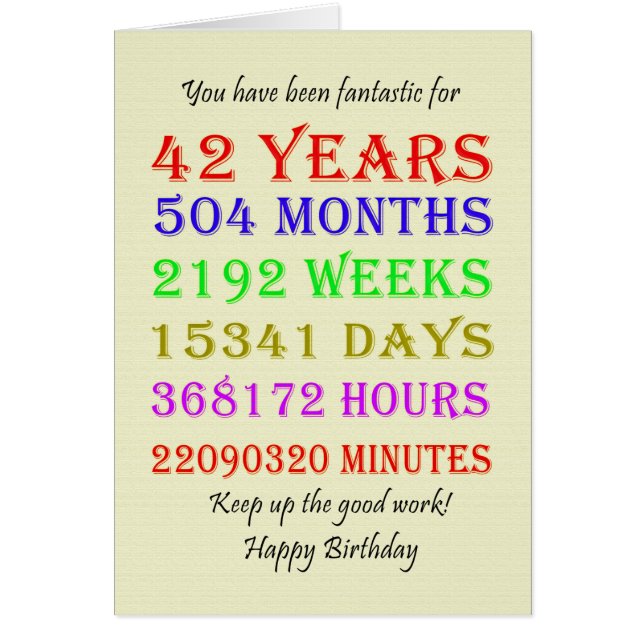 Cartão 42º aniversário (Frente)