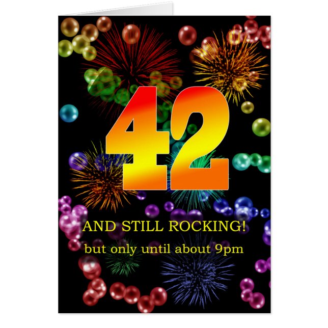 Cartão 42º Aniversário Ainda Fogando (Frente)