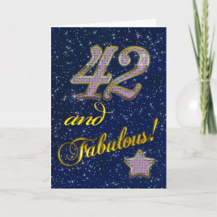 Cartão 42º aniversário para alguém Fabuloso