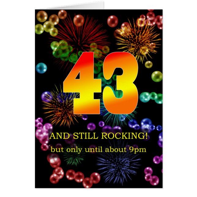 Cartão 43º Aniversário Ainda Fogando (Frente)