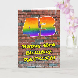 Cartão 43º aniversário: Arco-Íris 43 inspirado em Grafite