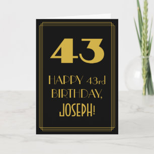 Cartão 43º Aniversário ~ Visual Inspirado no Art Déco "43