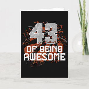 Cartão 43 Anos Sendo Incrível Sketll 43º Aniversário Gif