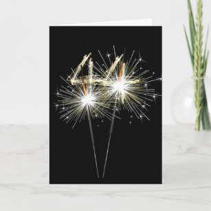 Cartão 44 Birthday Sparklers de Preto 